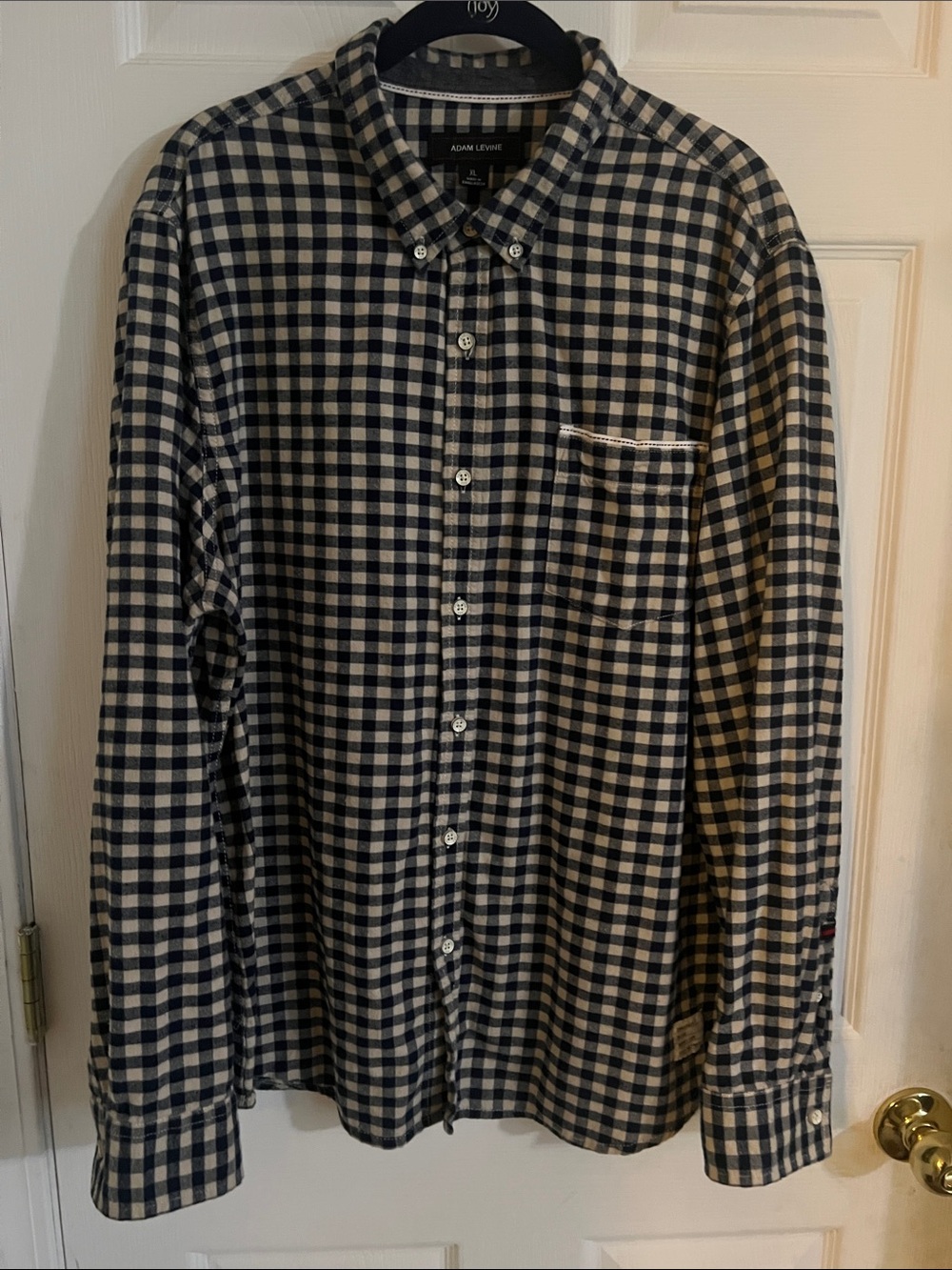 Adam Levine Gray Plaid Shirt XL